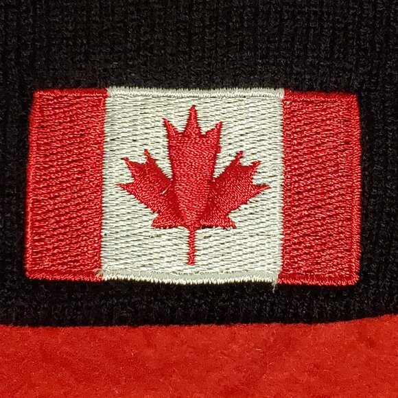 New CANADA BEANIE CAP - Black & Red W/Deluxe Heavy Stitched Embroidery - Unisex - Picture 4 of 6